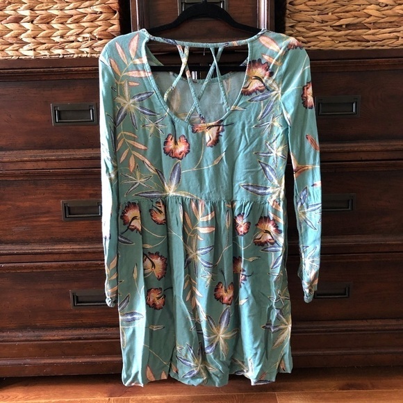 Roxy Green floral mini dress/tunic in size S - Picture 6 of 6